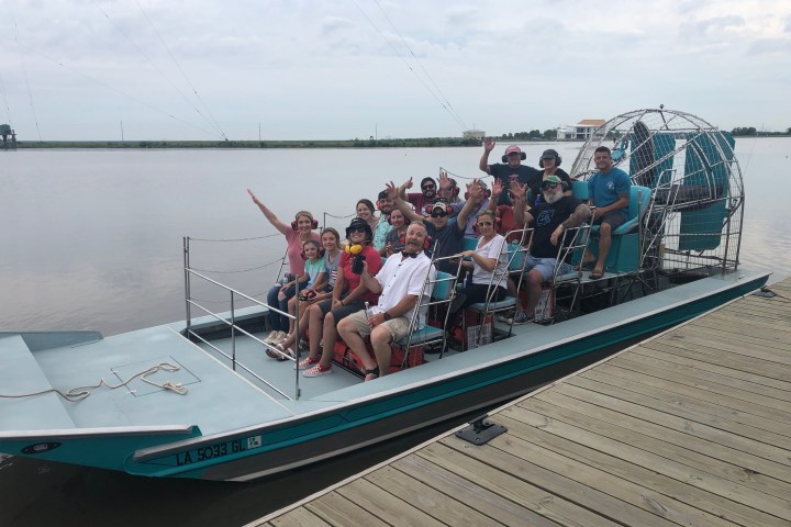 a group of people on a boat