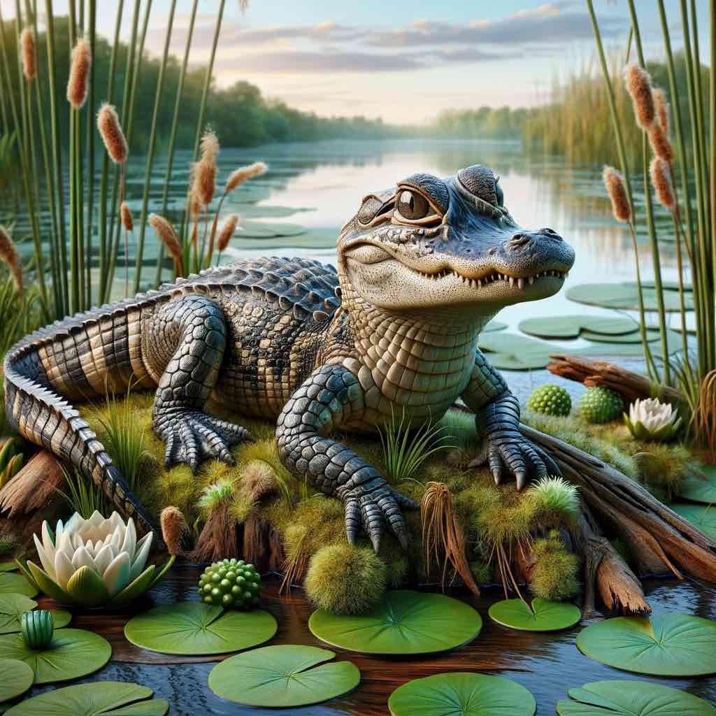 a baby alligator cartoon in the water